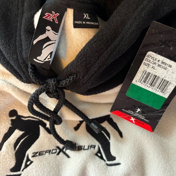 ZEROXPOSUR XTREME Hoodie Sz XL Black/Beige Snowboarders on front NWT - Picture 5 of 5